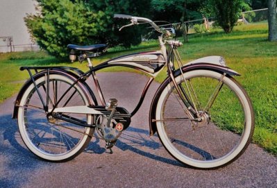 Jim's reconstructed 1949 Schwinn B6 Autocycle-July,2008.jpg