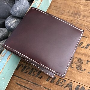 shell cordovan traditional billfold wallet