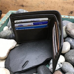 torpedo leather & pigskin traditional billfold wallet