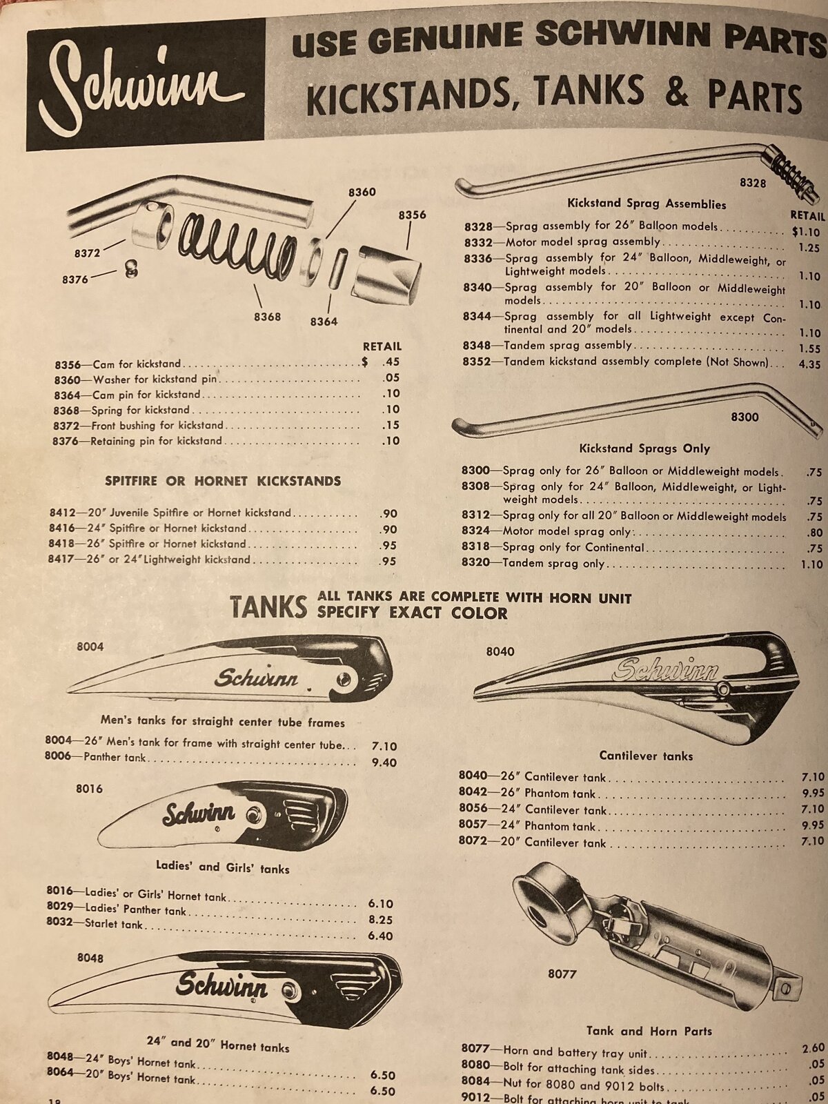 1970 schwinn bicycle parts Schwinn Parts and Accessories catalogs of the 40s, 50s, 60s, and 70s | All  Things Schwinn