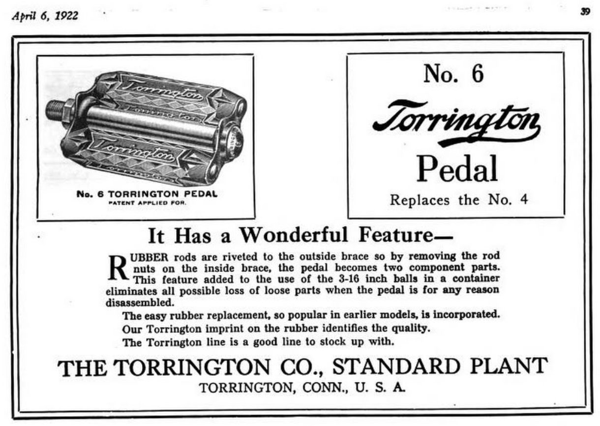 1922 Torrington Number 6 Pedals.jpg