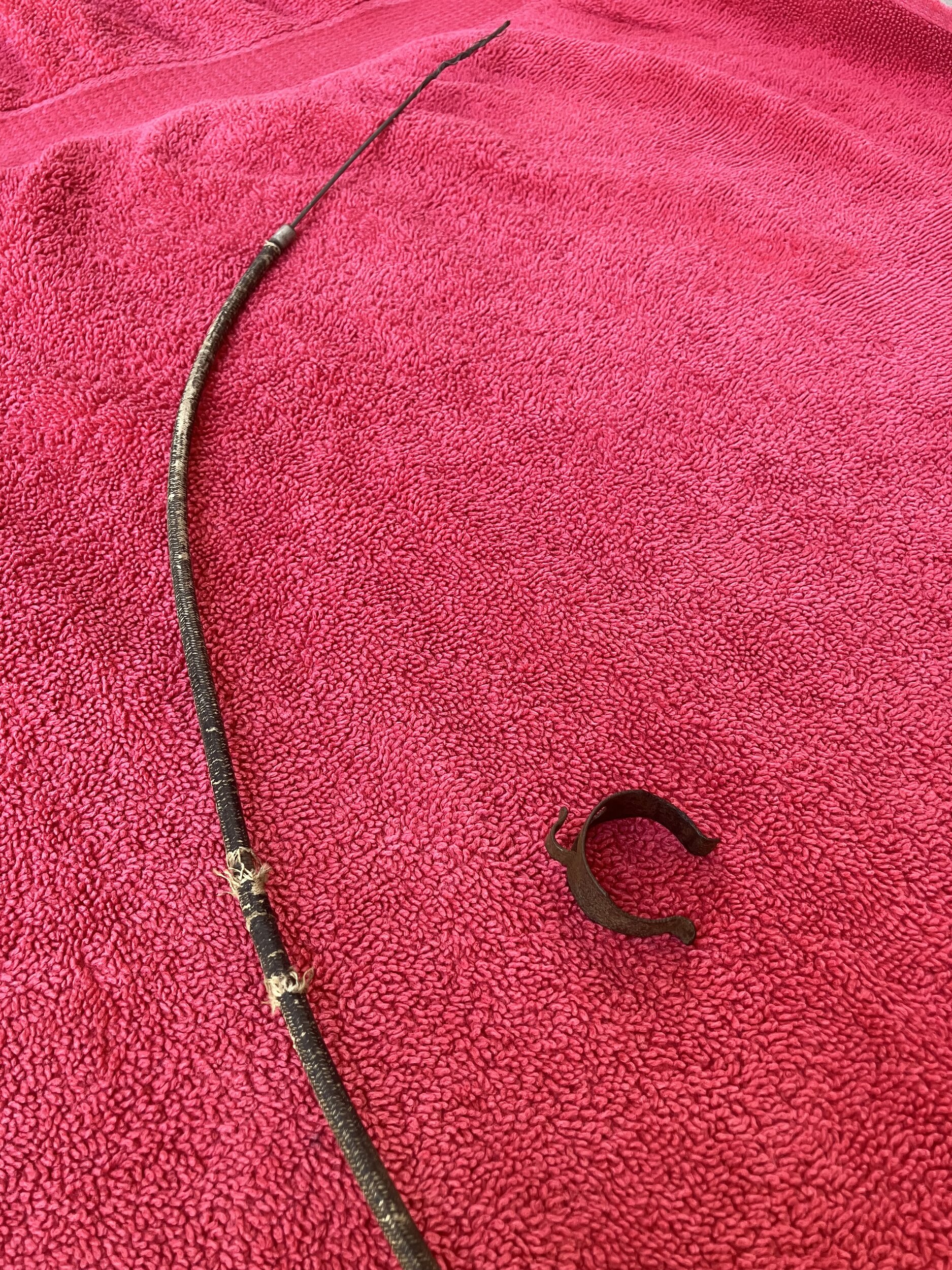 Sold - Postwar front expander brake cable and mounting clip for Schwinn ...