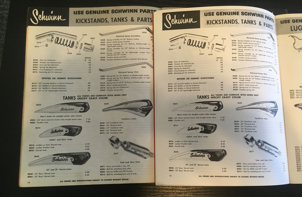 Schwinn Parts and Accessories catalogs of the 40s, 50s, 60s, and 70s | All  Things Schwinn | The Classic and Antique Bicycle Exchange