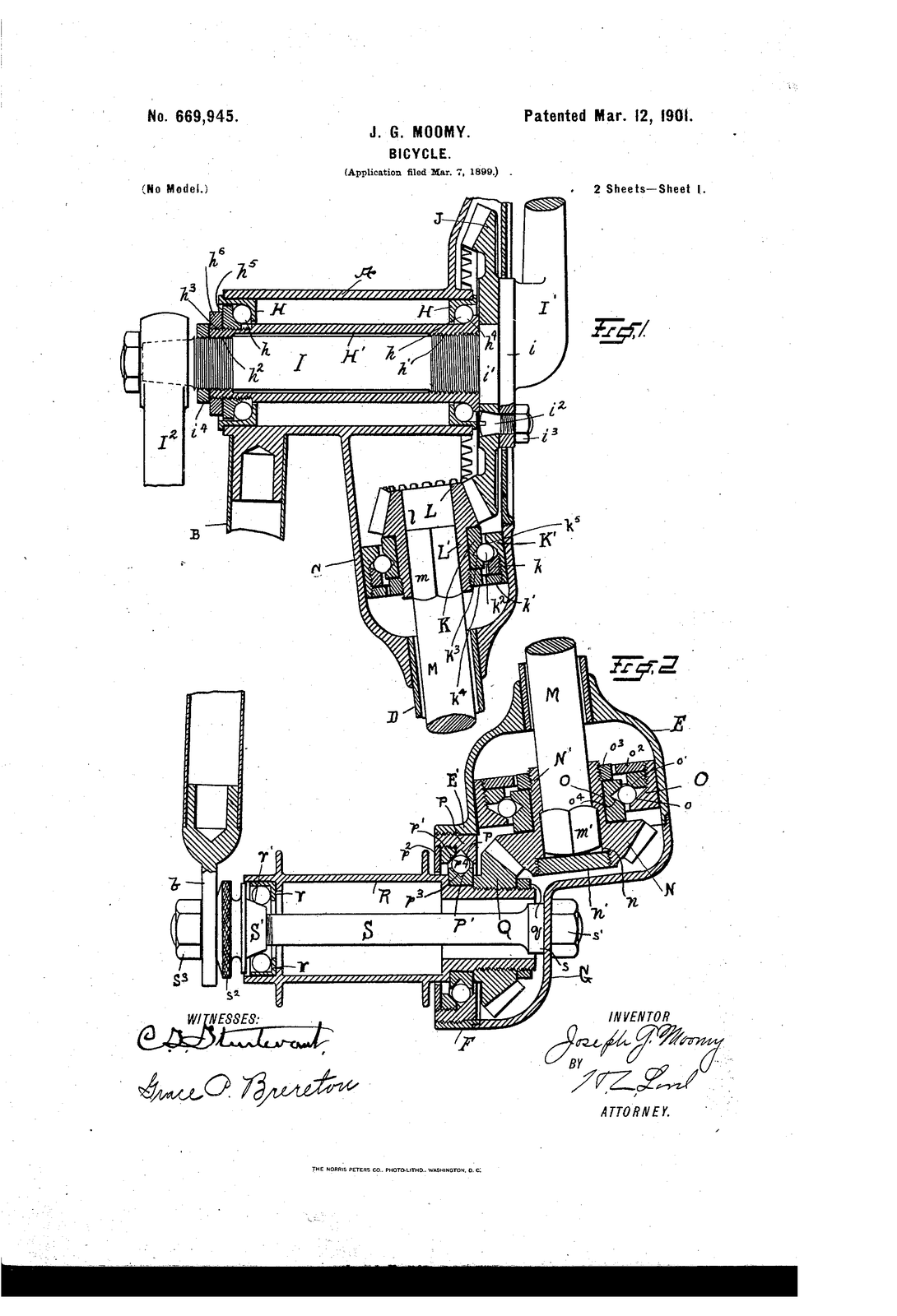 JG Moomy Chainless Drivetrain Patent 1901.png