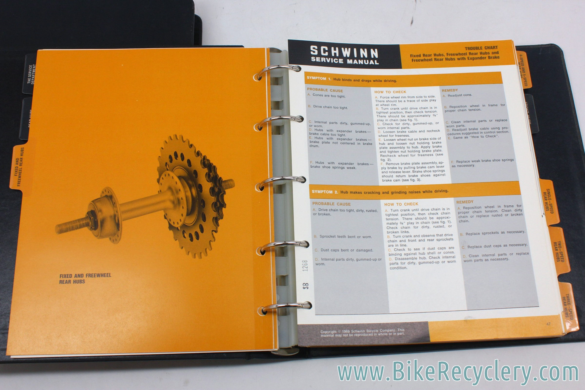 Schwinn Service Manuals Volume 1 &amp; 2 in Black Binders: Dealer Version ...