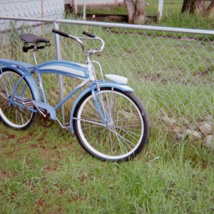 My prewar Hawthorne.  A bit of a ratter.  lite, rack, seat and bars not original or correct, but from era, and look good.