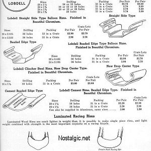 1936 Lobdell Rims Chart