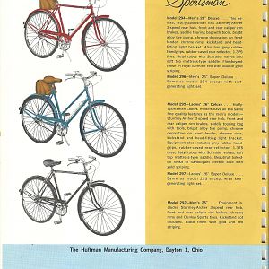 1959 Huffy Dealer Catalog Page 5 / Back Cover