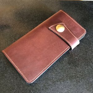 japanese style long wallet in havana saddle & calf