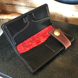 japanese style long wallet in havana saddle & calf