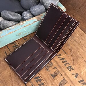 shell cordovan traditional billfold wallet