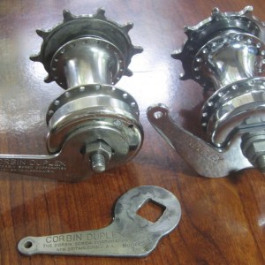 Corbin Duplex Model 7 on left & Corbin Duplex Model 8 Coaster Brake hub on right