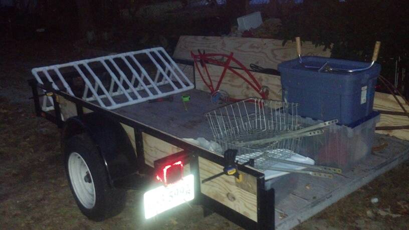 Pvc bike best sale rack for trailer