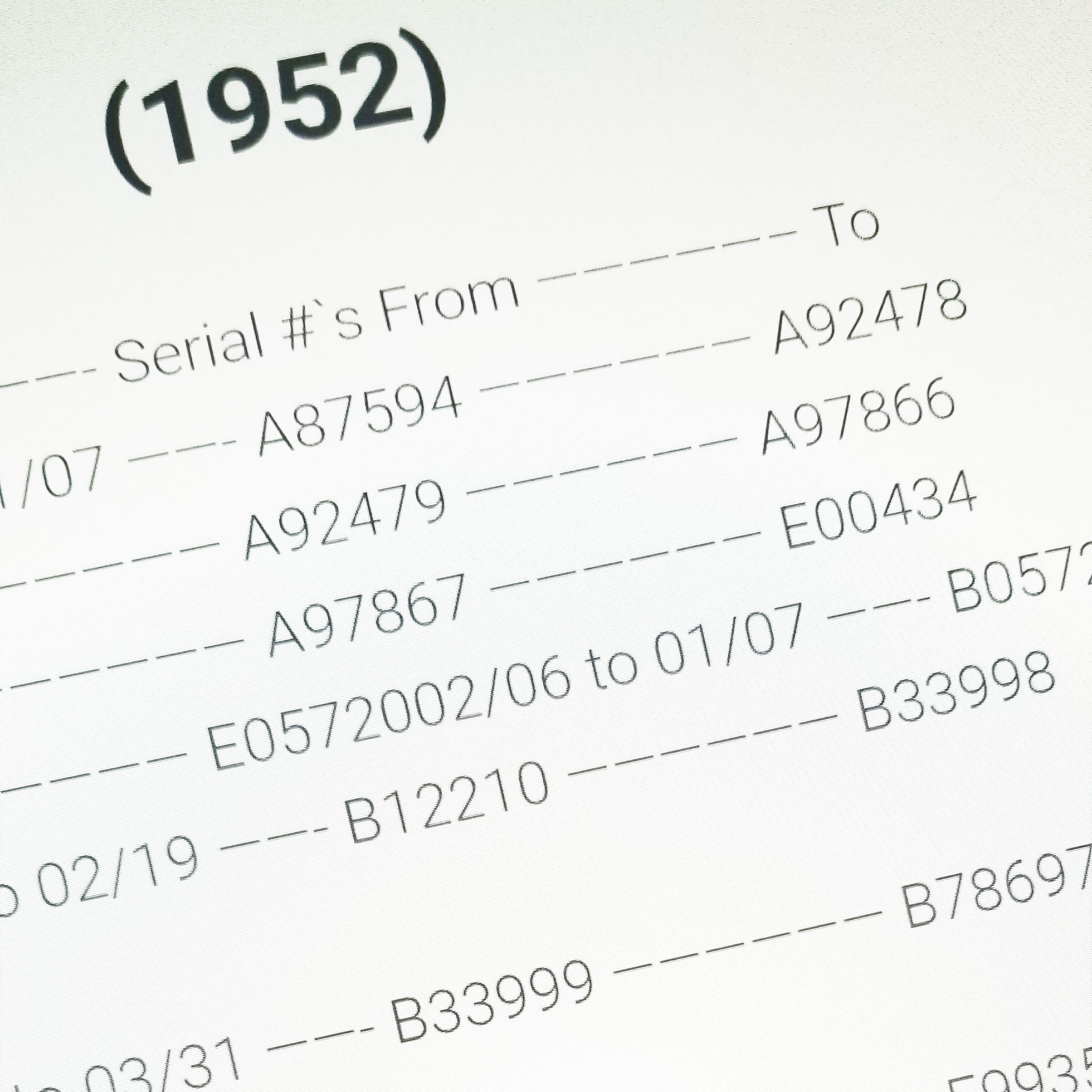 SchwinnSerialNumbers1952-1969