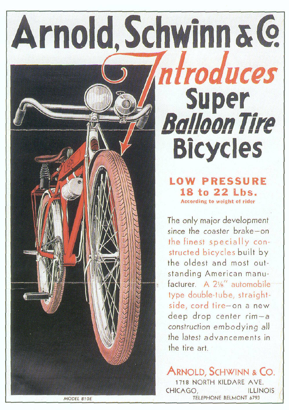 The First American Balloon Tire Bicycle